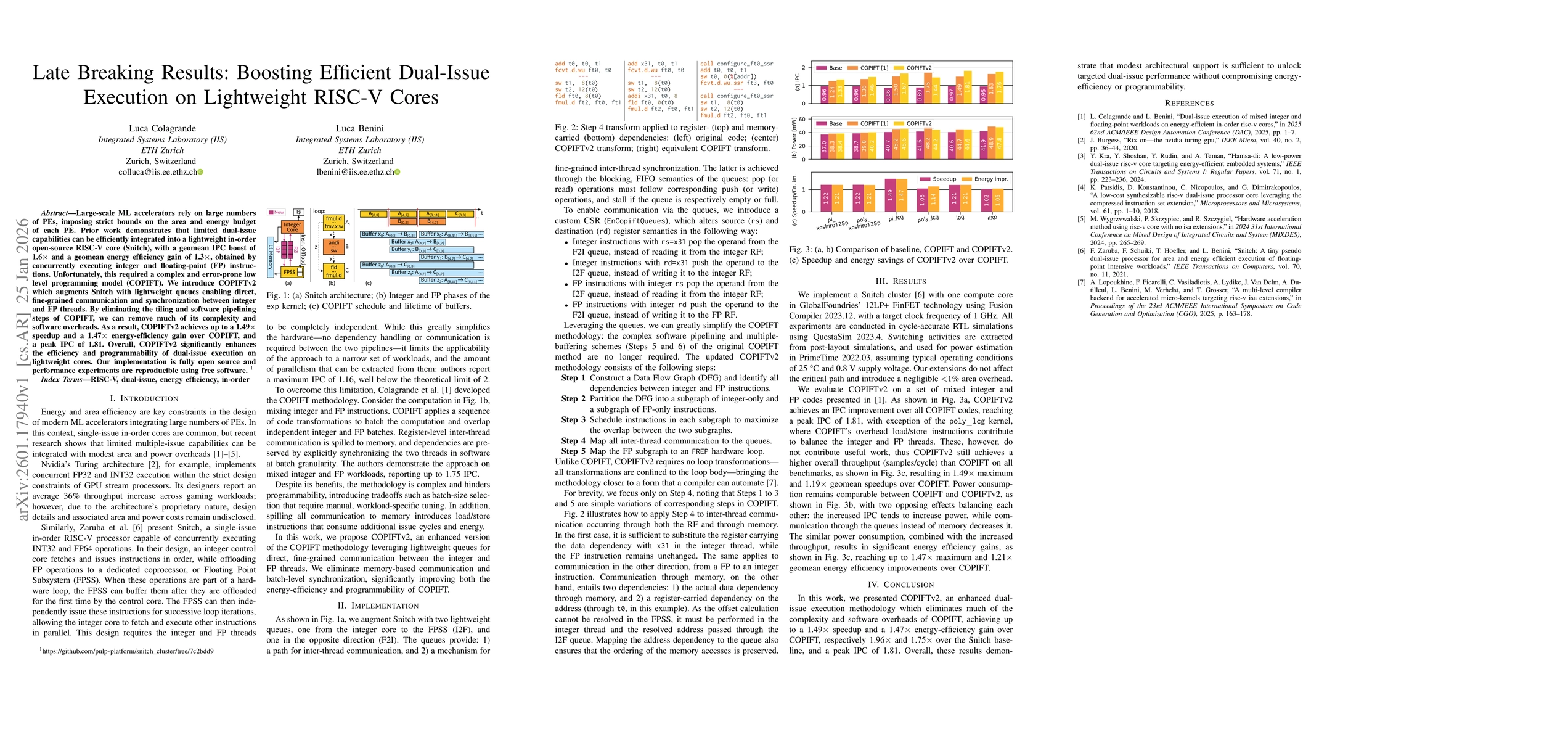 Thumbnail for Late Breaking Results: Boosting Efficient Dual-Issue Execution on Lightweight RISC-V Cores