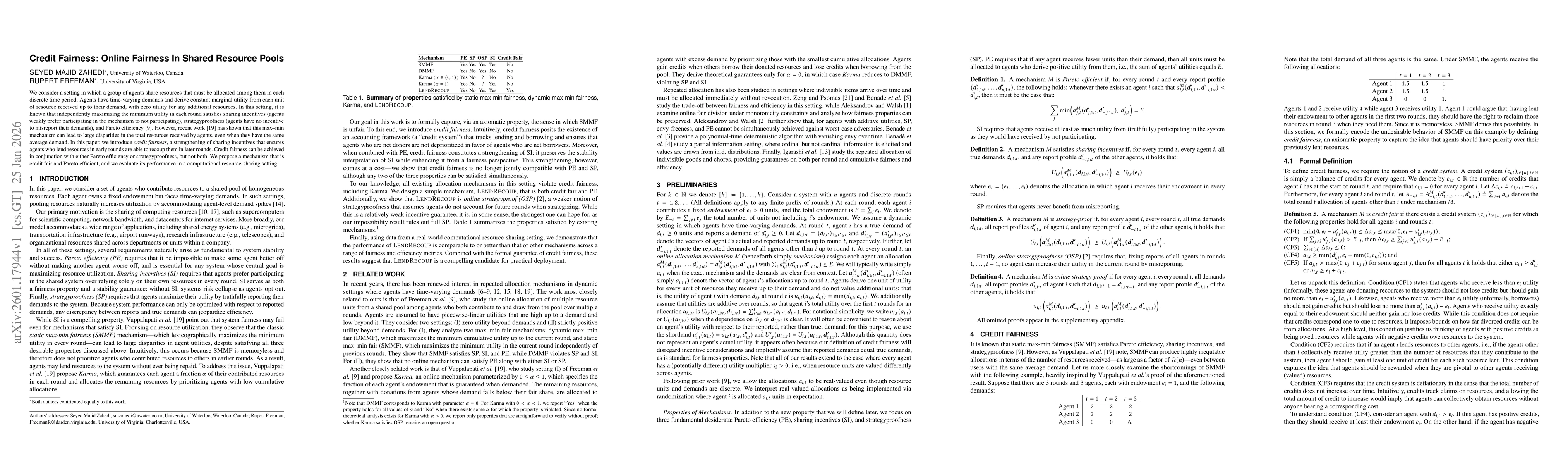 Thumbnail for Credit Fairness: Online Fairness In Shared Resource Pools