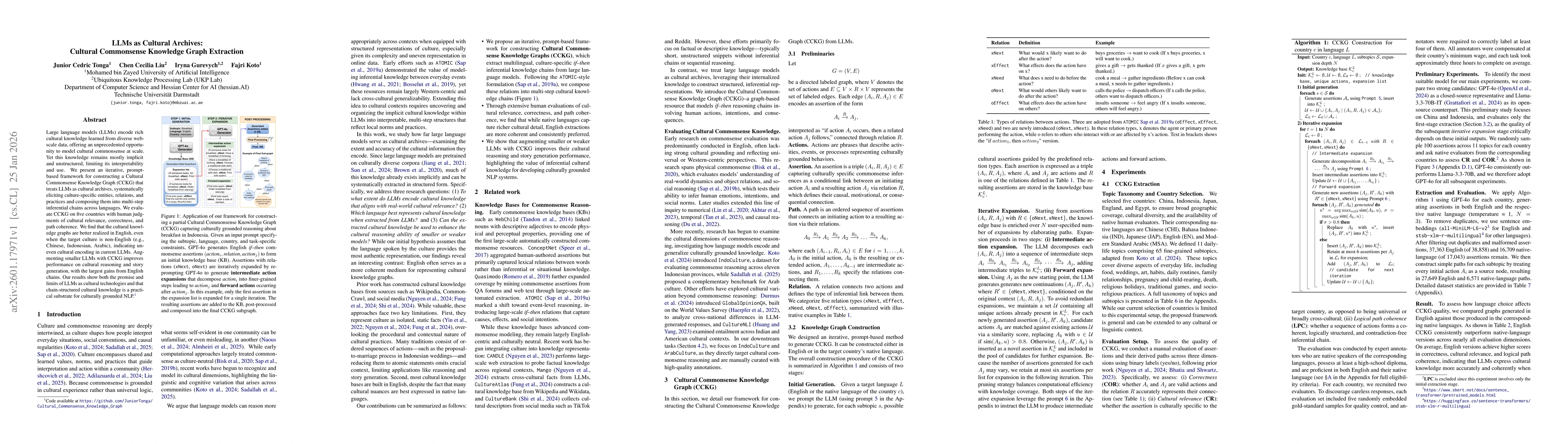Thumbnail for LLMs as Cultural Archives: Cultural Commonsense Knowledge Graph Extraction