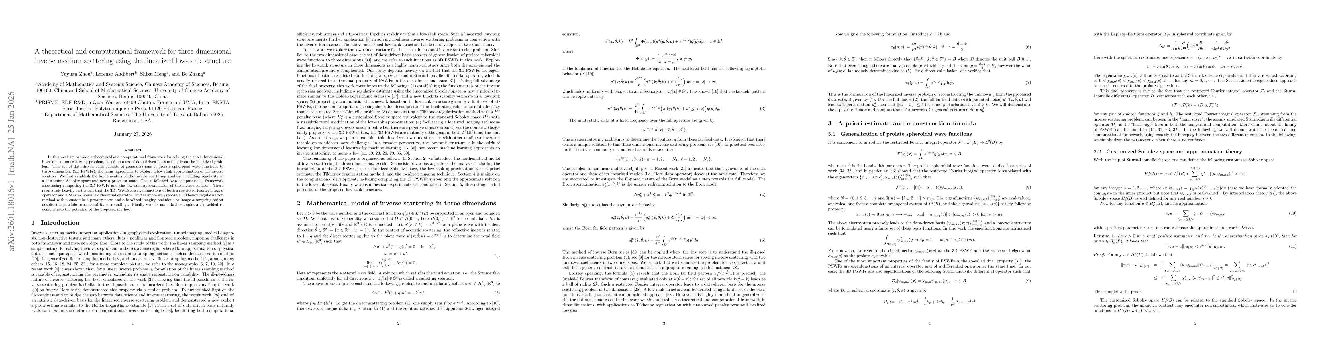 Thumbnail for A theoretical and computational framework for three dimensional inverse medium scattering using the linearized low-rank structure
