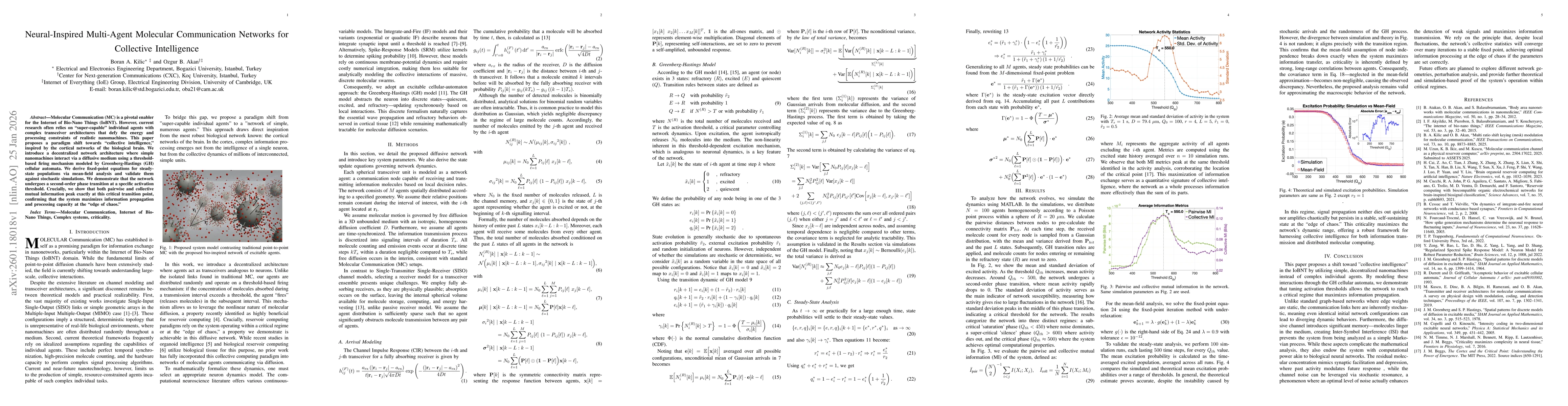 Thumbnail for Neural-Inspired Multi-Agent Molecular Communication Networks for Collective Intelligence