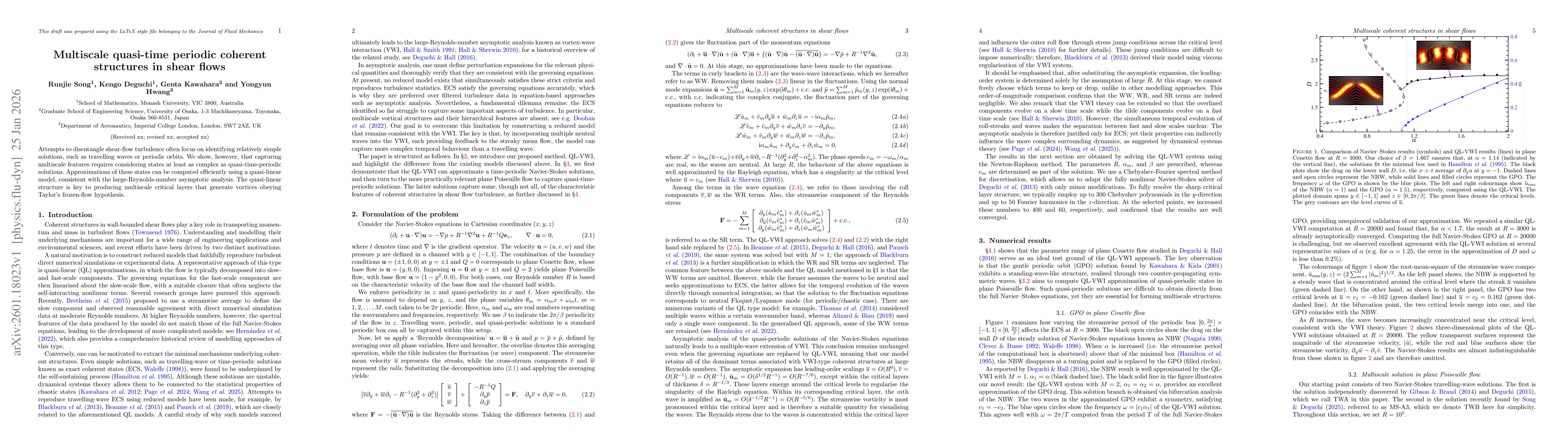 Thumbnail for Multiscale quasi time-periodic coherent structures in shear flows
