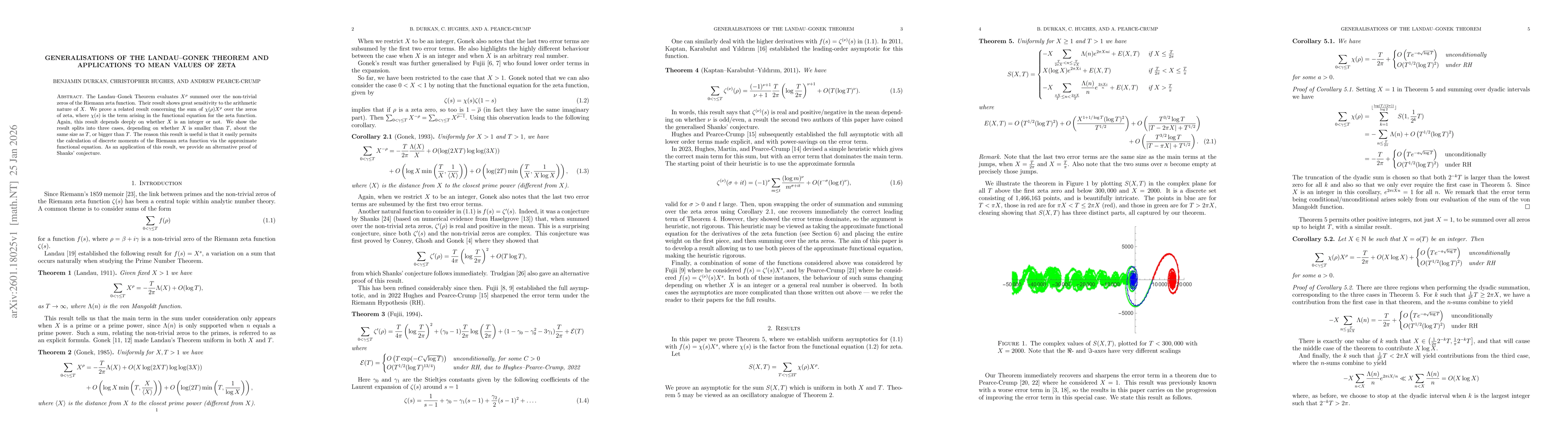 Thumbnail for Generalisations of the Landau--Gonek Theorem and applications to mean values of zeta