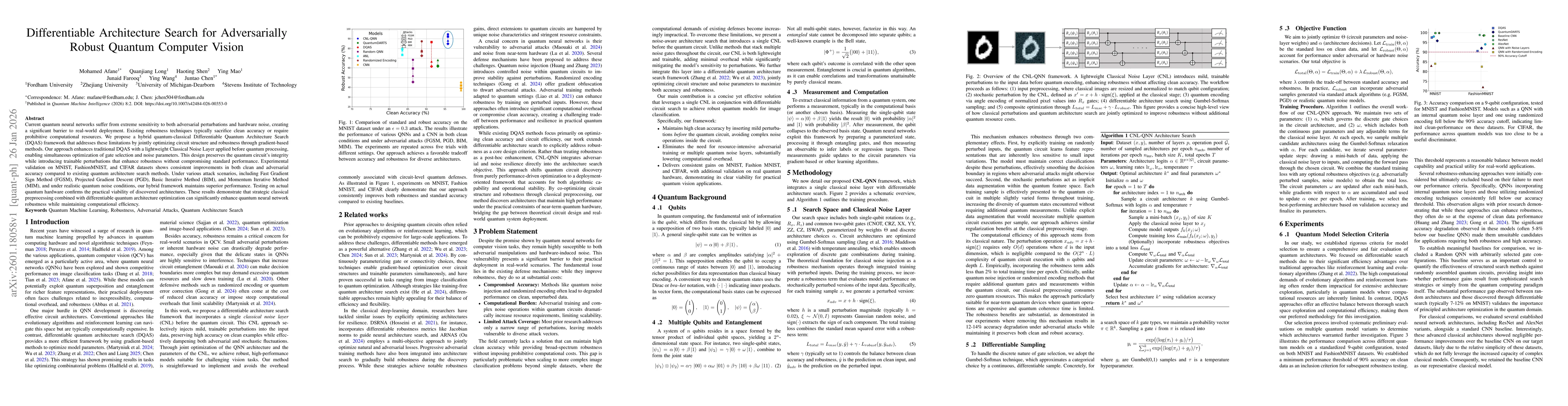 Thumbnail for Differentiable Architecture Search for Adversarially Robust Quantum Computer Vision