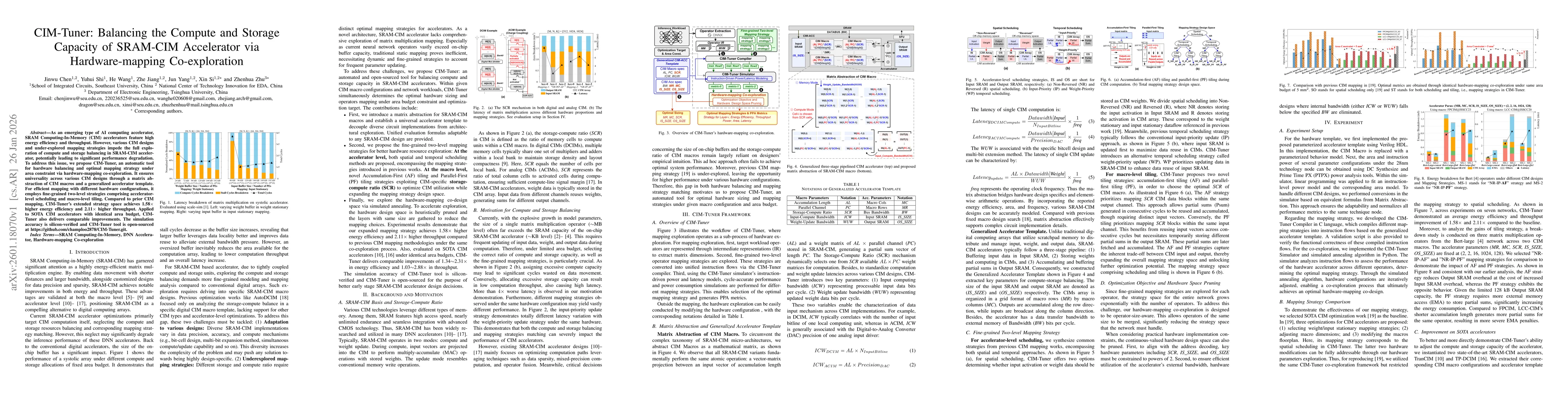 Thumbnail for CIM-Tuner: Balancing the Compute and Storage Capacity of SRAM-CIM Accelerator via Hardware-mapping Co-exploration
