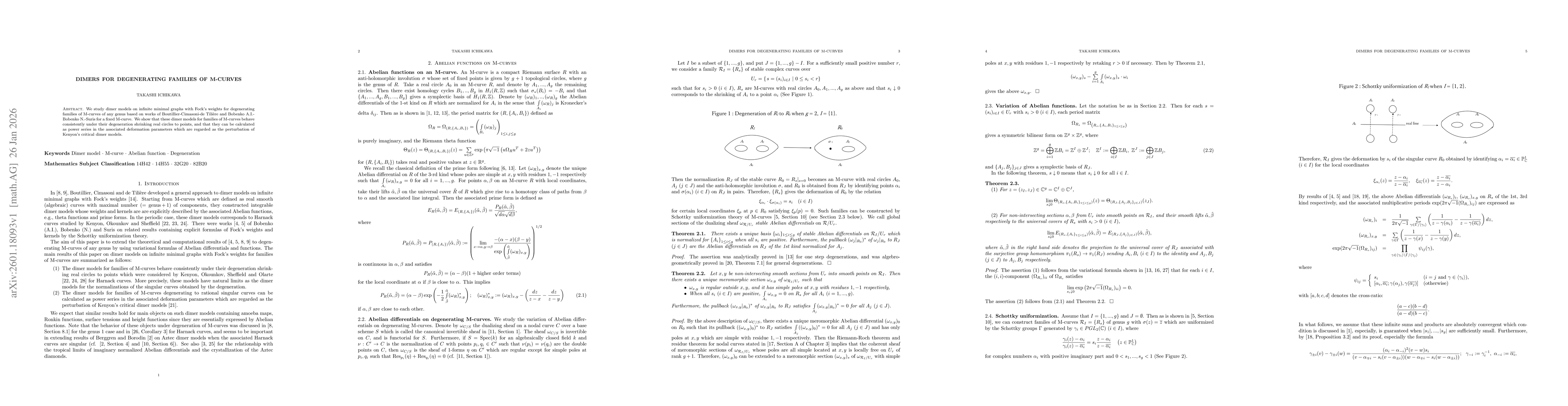 Thumbnail for Dimers for degenerating families of M-curves