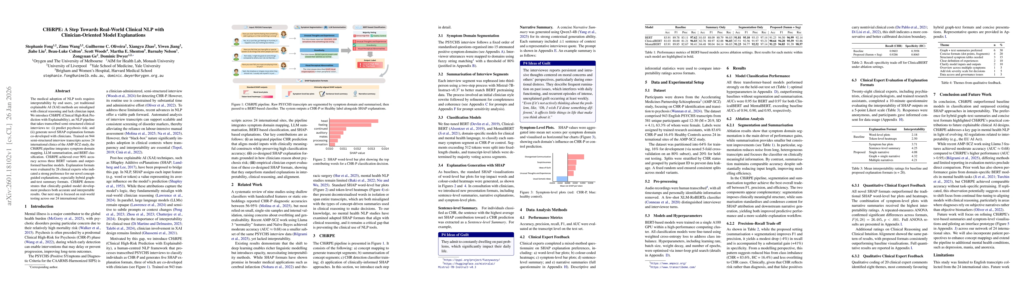 Thumbnail for CHiRPE: A Step Towards Real-World Clinical NLP with Clinician-Oriented Model Explanations