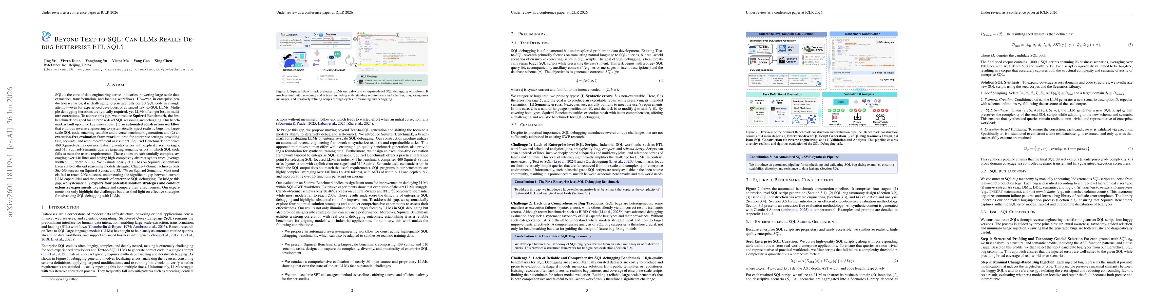 Thumbnail for Beyond Text-to-SQL: Can LLMs Really Debug Enterprise ETL SQL?