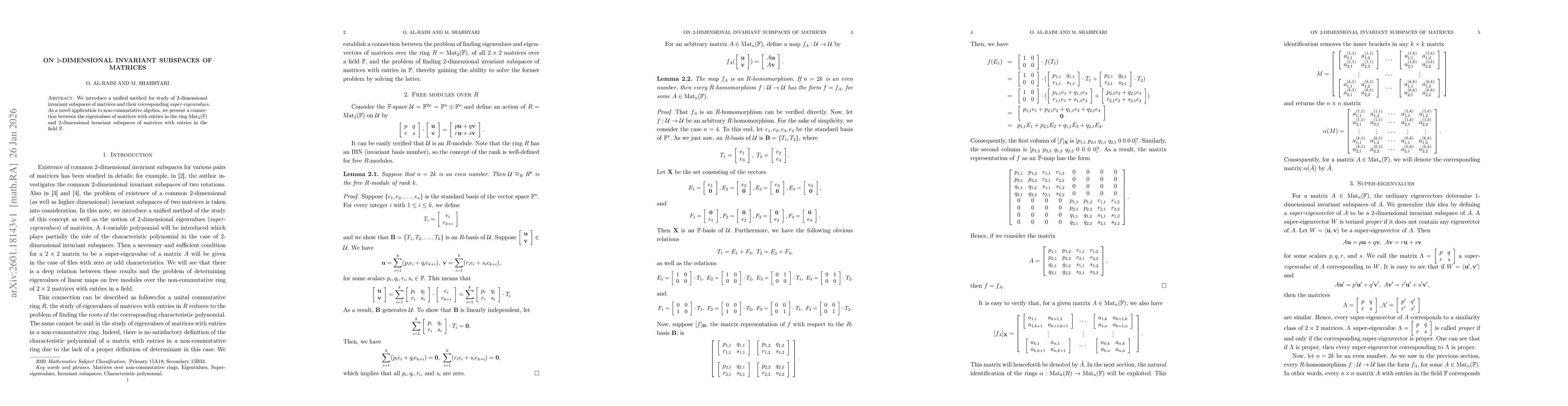 Thumbnail for On 2-dimensional invariant subspaces of matrices