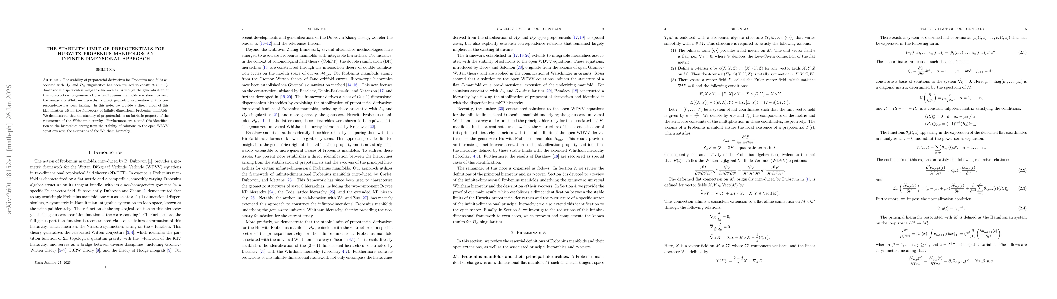 Thumbnail for The Stability Limit of Prepotentials for Hurwitz-Frobenius Manifolds: An Infinite-Dimensional Approach