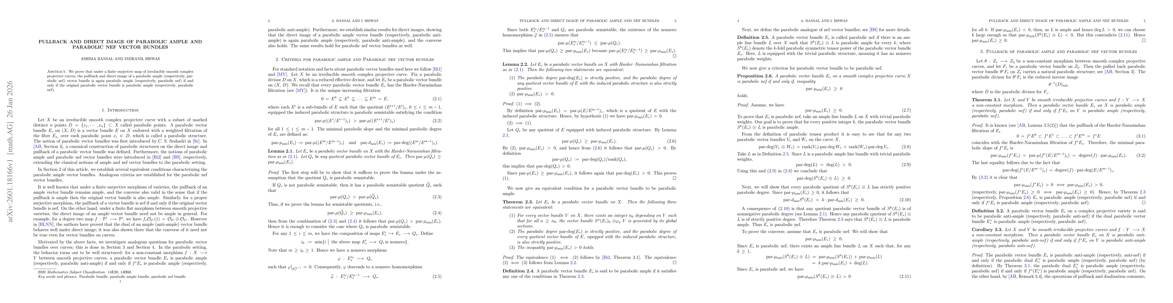 Thumbnail for Pullback and Direct Image of Parabolic Ample and Parabolic Nef Vector Bundles