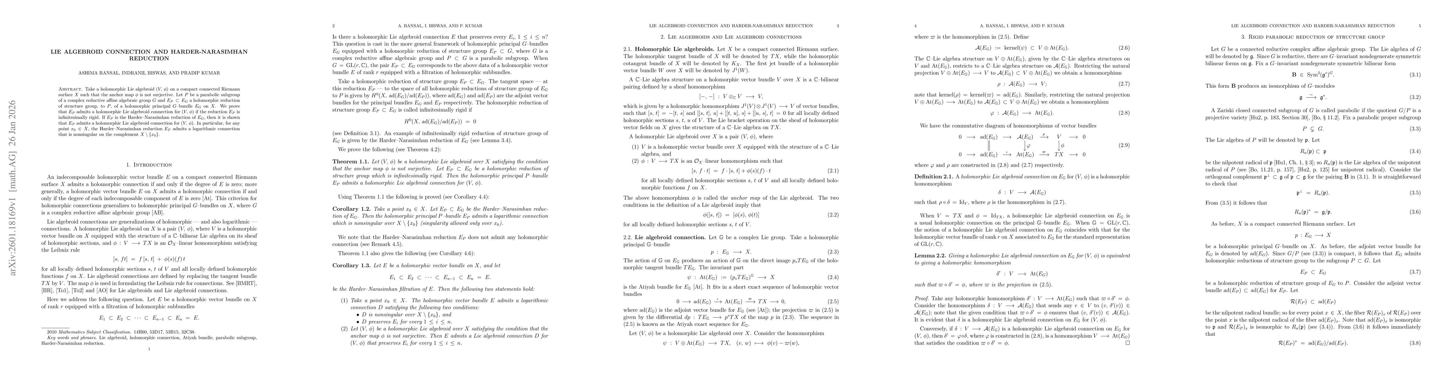 Thumbnail for Lie algebroid connection and Harder-Narasimhan reduction