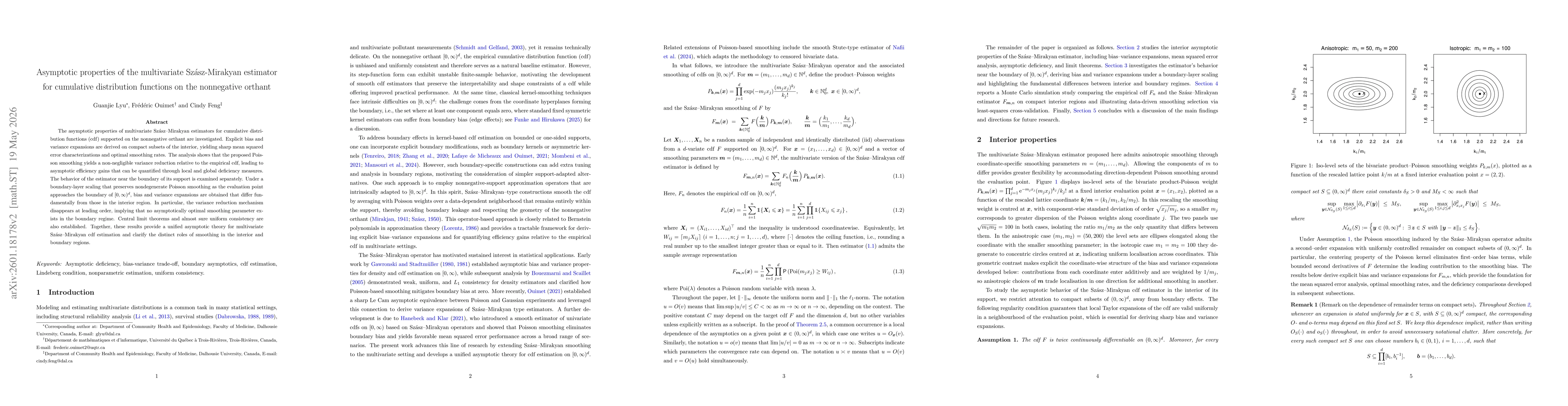 Thumbnail for Asymptotic properties of multivariate Szász-Mirakyan distribution estimators on the nonnegative orthant