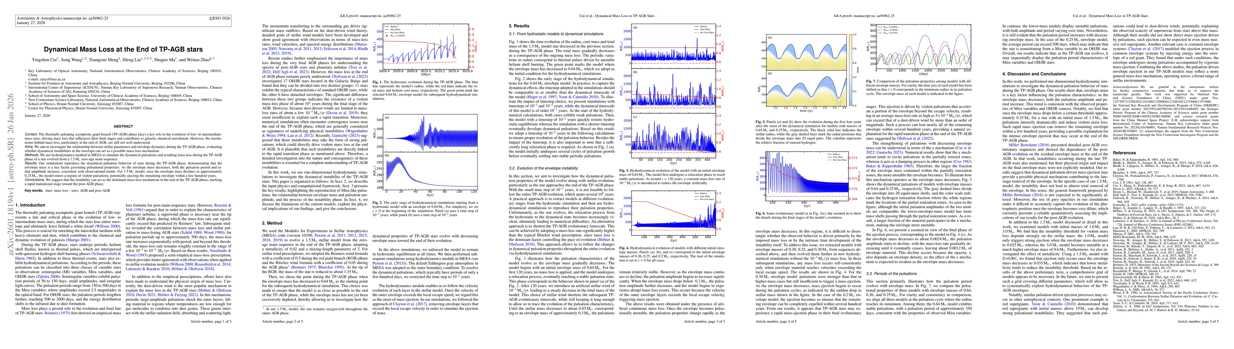Thumbnail for Dynamical Mass Loss at the End of TP-AGB stars
