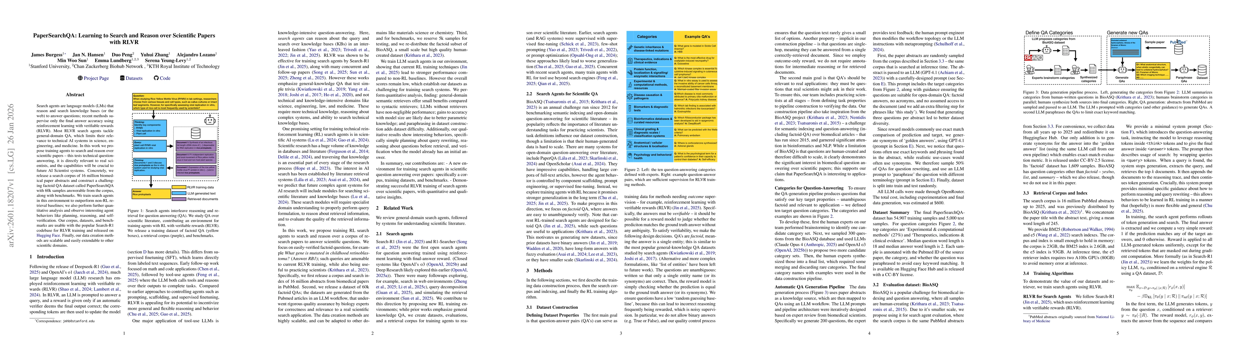 Thumbnail for PaperSearchQA: Learning to Search and Reason over Scientific Papers with RLVR