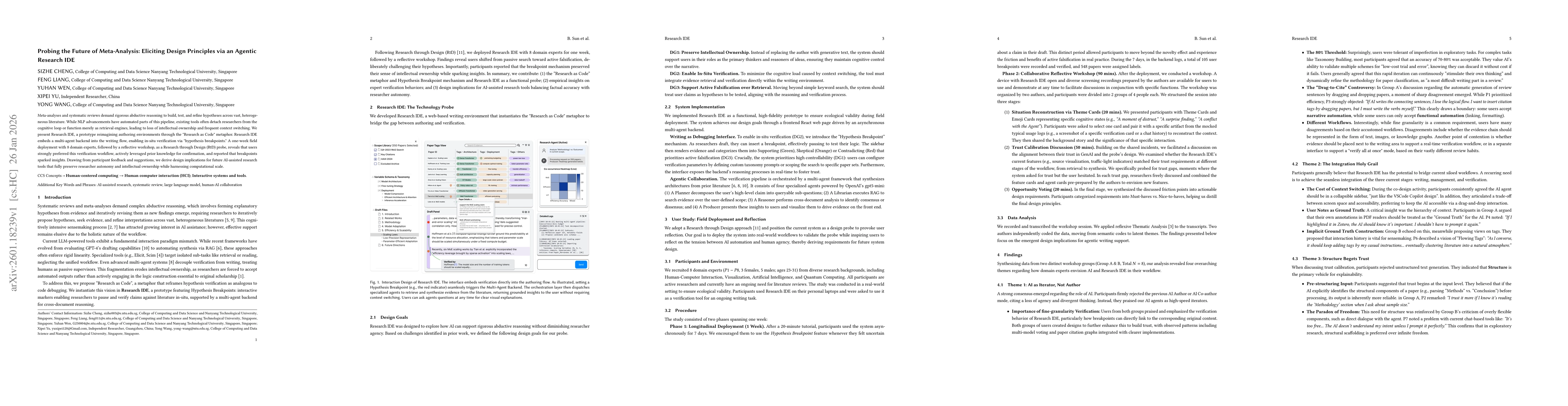 Thumbnail for Probing the Future of Meta-Analysis: Eliciting Design Principles via an Agentic Research IDE