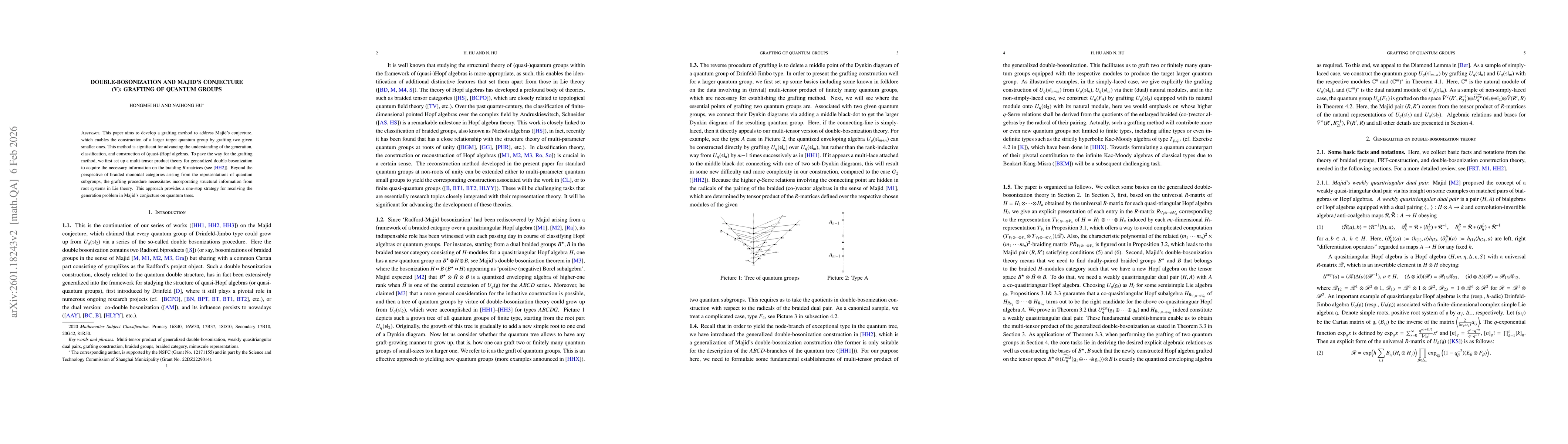 Thumbnail for Double-bosonization and Majid's conjecture (V): grafting of quantum groups