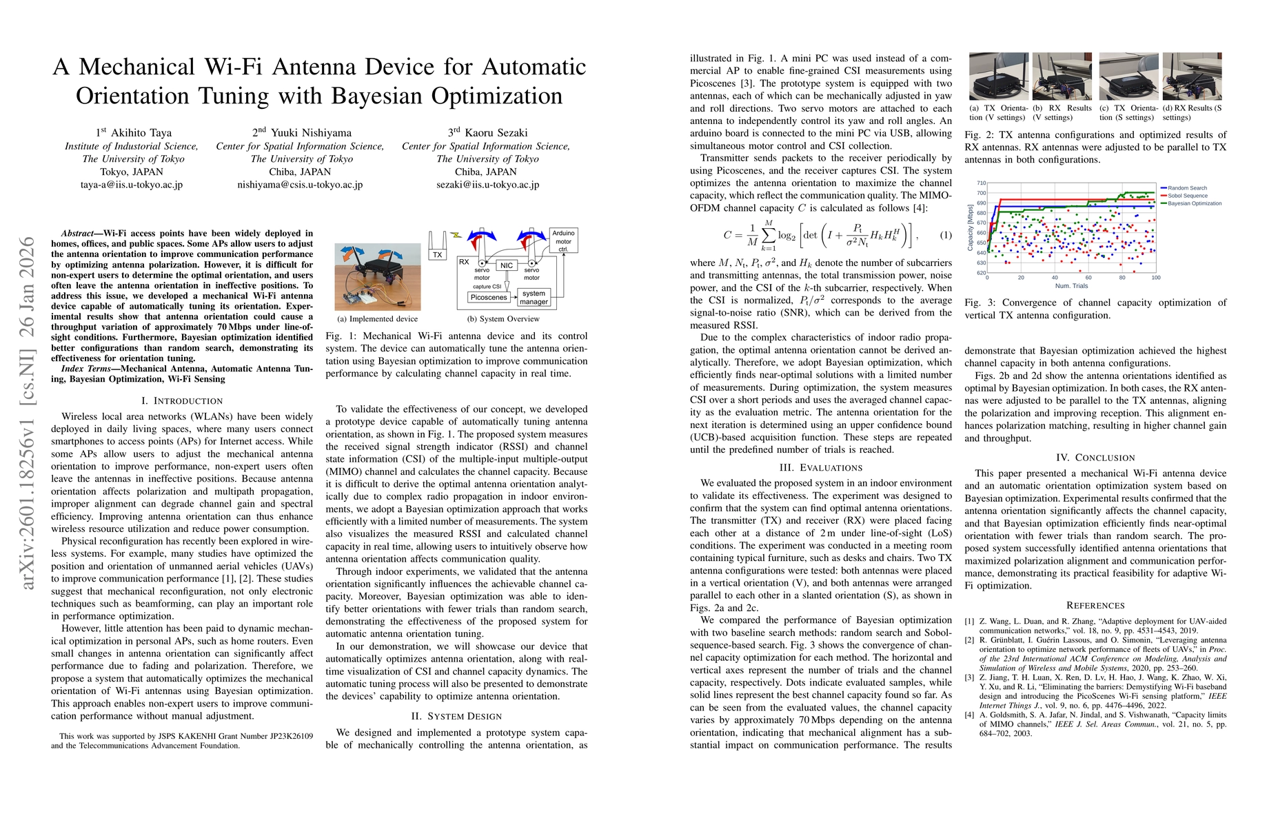Thumbnail for A Mechanical Wi-Fi Antenna Device for Automatic Orientation Tuning with Bayesian Optimization
