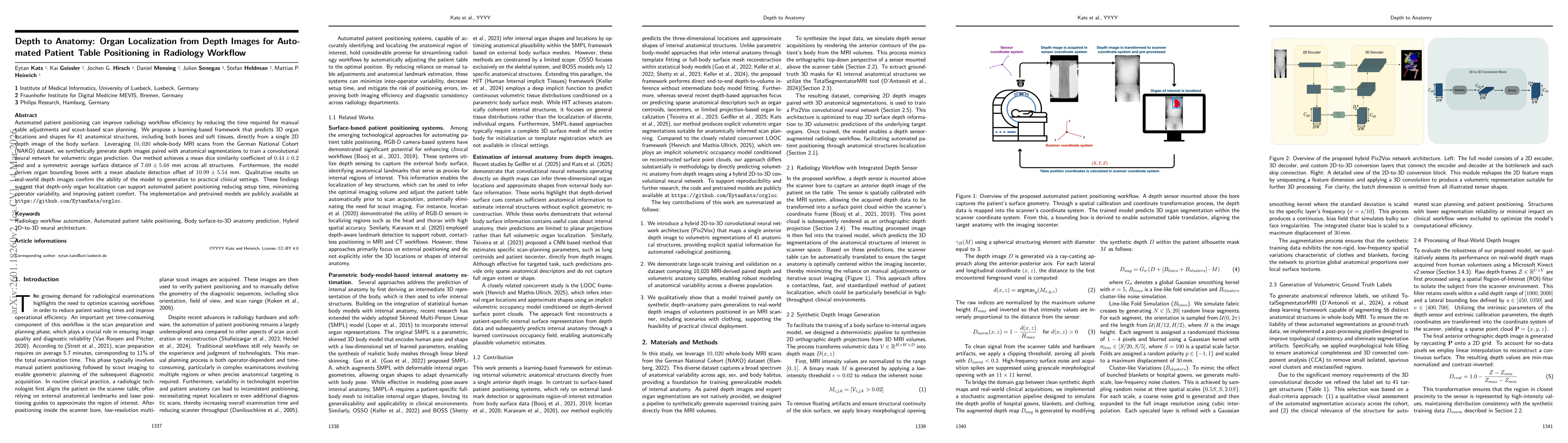 Thumbnail for Depth to Anatomy: Learning Internal Organ Locations from Surface Depth Images