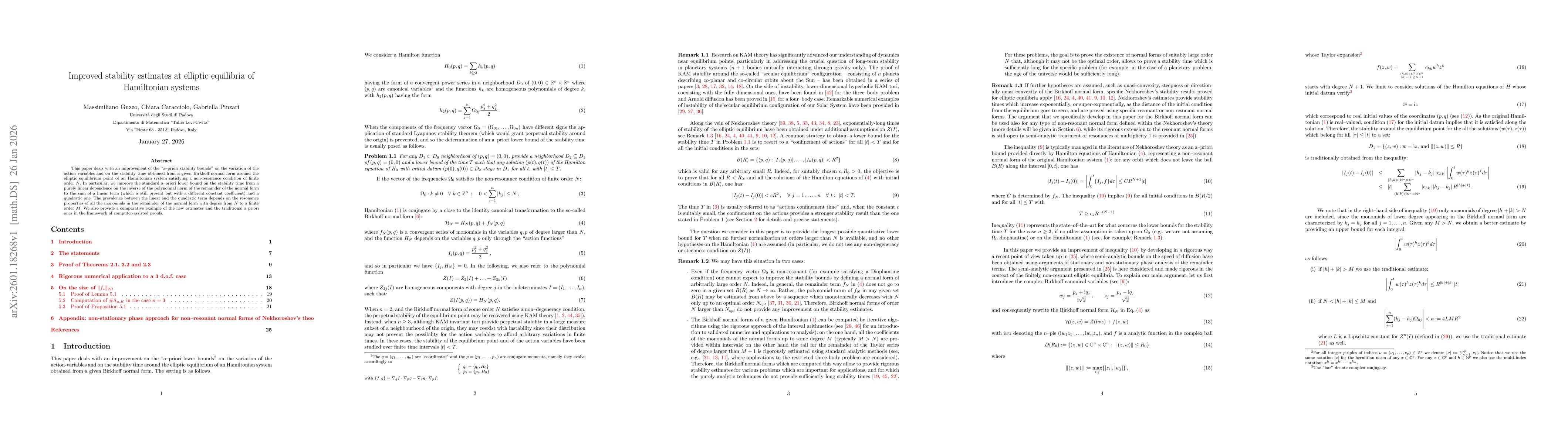 Thumbnail for Improved stability estimates at elliptic equilibria of Hamiltonian systems