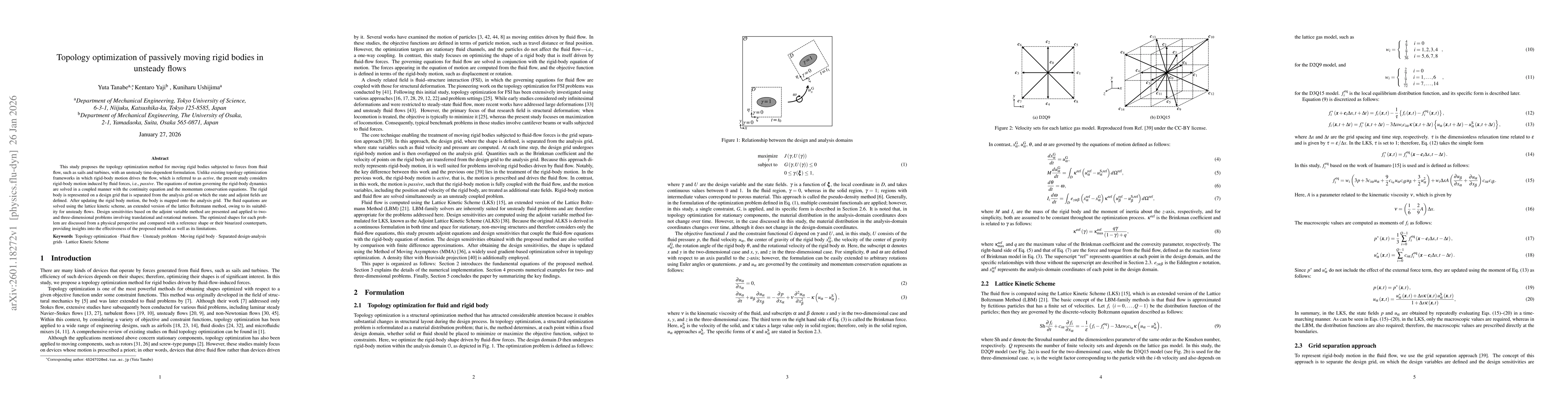 Thumbnail for Topology optimization of passively moving rigid bodies in unsteady flows