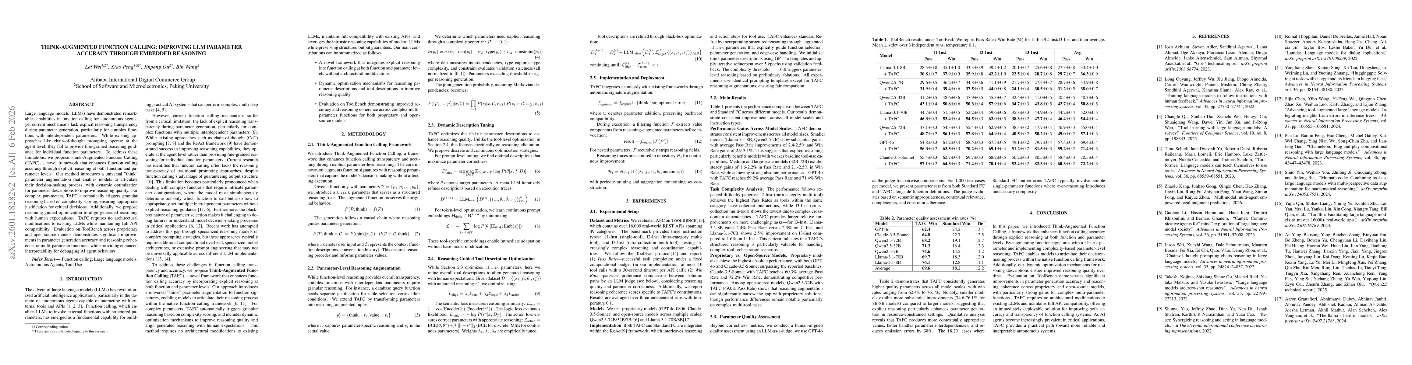 Thumbnail for Think-Augmented Function Calling: Improving LLM Parameter Accuracy Through Embedded Reasoning