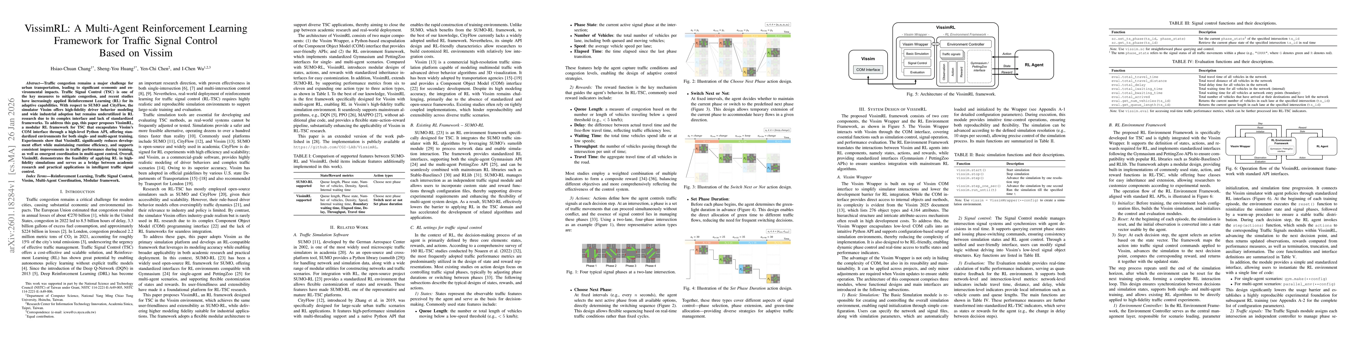 Thumbnail for VissimRL: A Multi-Agent Reinforcement Learning Framework for Traffic Signal Control Based on Vissim