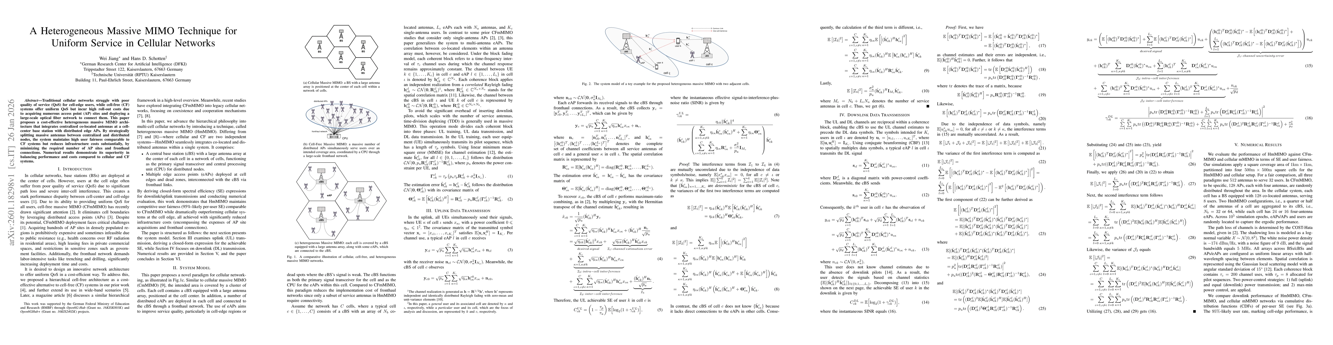 Thumbnail for A Heterogeneous Massive MIMO Technique for Uniform Service in Cellular Networks