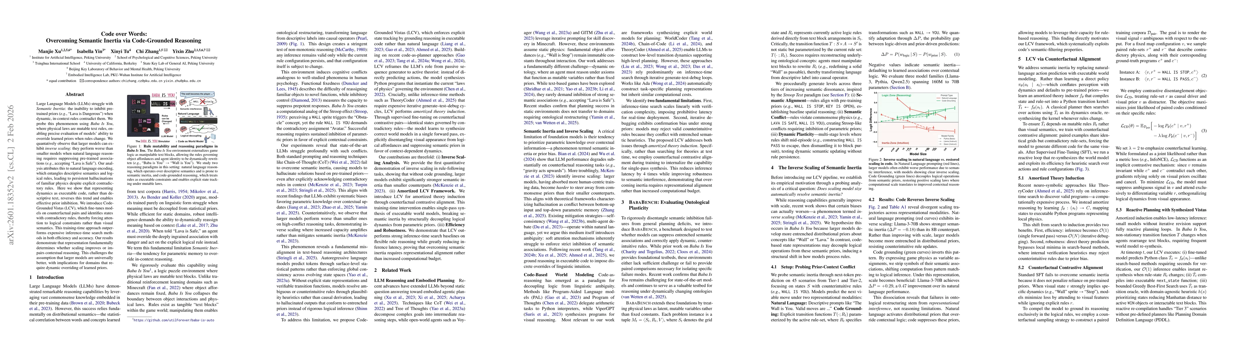 Thumbnail for Code over Words: Overcoming Semantic Inertia via Code-Grounded Reasoning