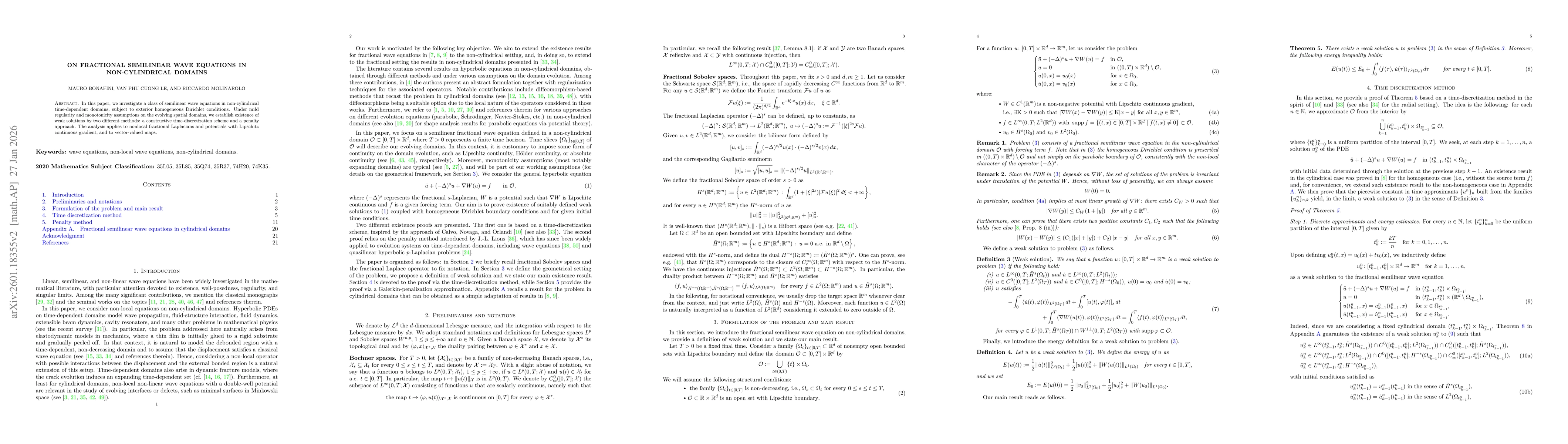 Thumbnail for On fractional semilinear wave equations in non-cylindrical domains