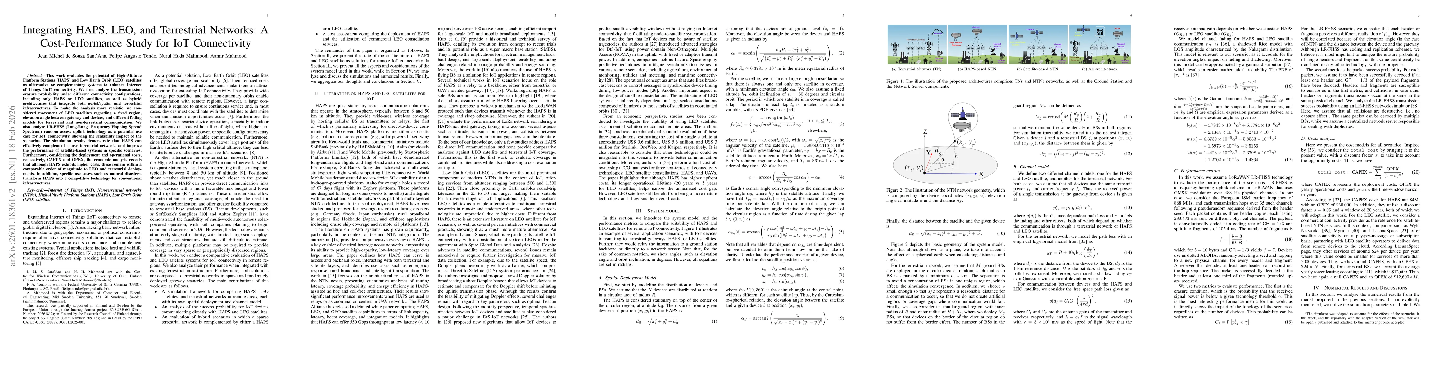 Thumbnail for Integrating HAPS, LEO, and Terrestrial Networks: A Cost-Performance Study for IoT Connectivity