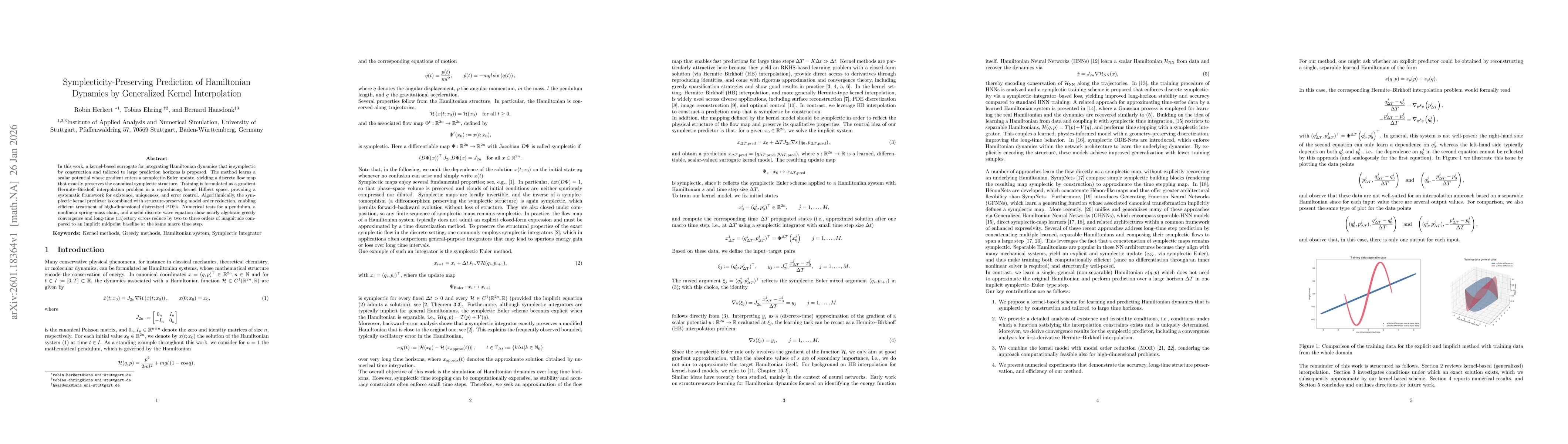 Thumbnail for Symplecticity-Preserving Prediction of Hamiltonian Dynamics by Generalized Kernel Interpolation