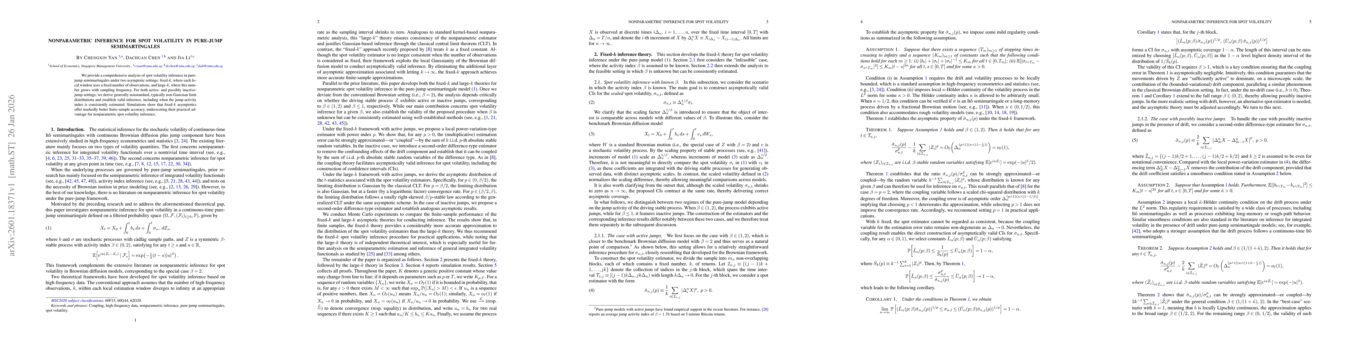 Thumbnail for Nonparametric inference for spot volatility in pure-jump semimartingales