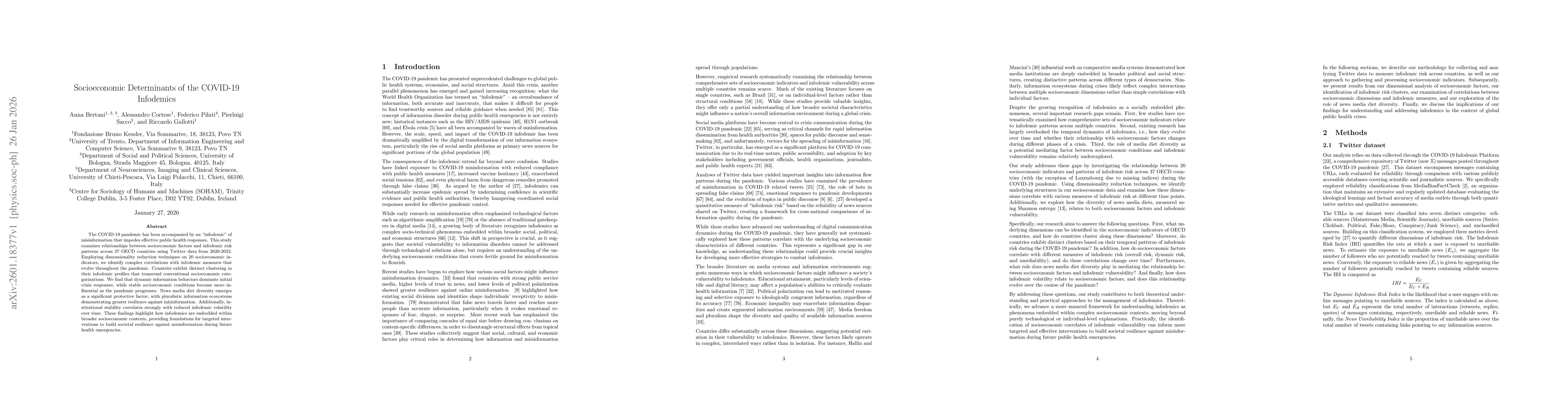 Thumbnail for Socioeconomic Determinants of the COVID-19 Infodemic
