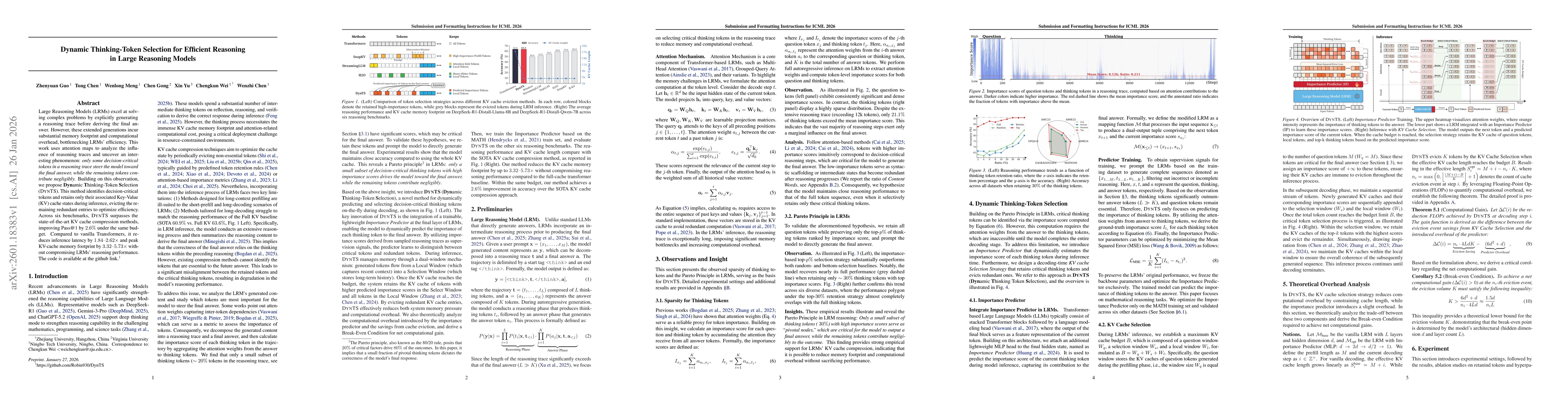 Thumbnail for Dynamic Thinking-Token Selection for Efficient Reasoning in Large Reasoning Models