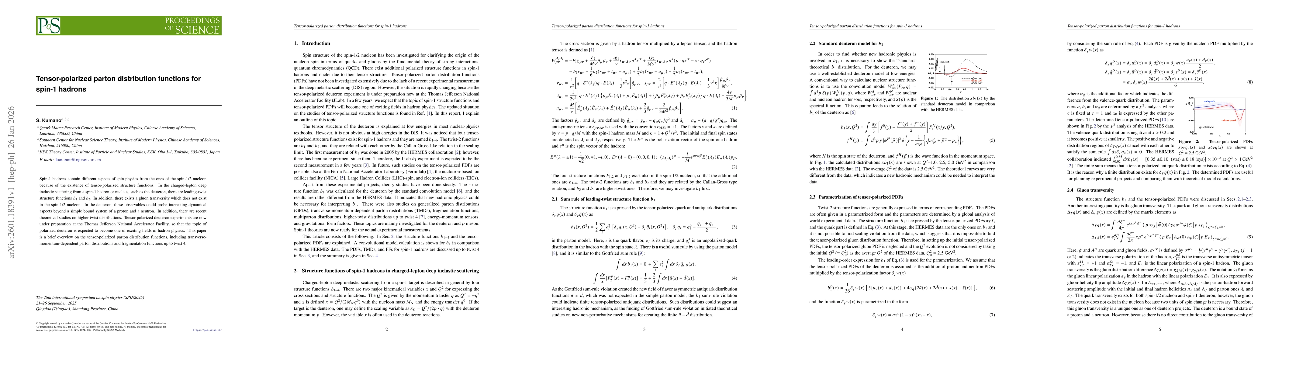 Thumbnail for Tensor-polarized parton distribution functions for spin-1 hadrons