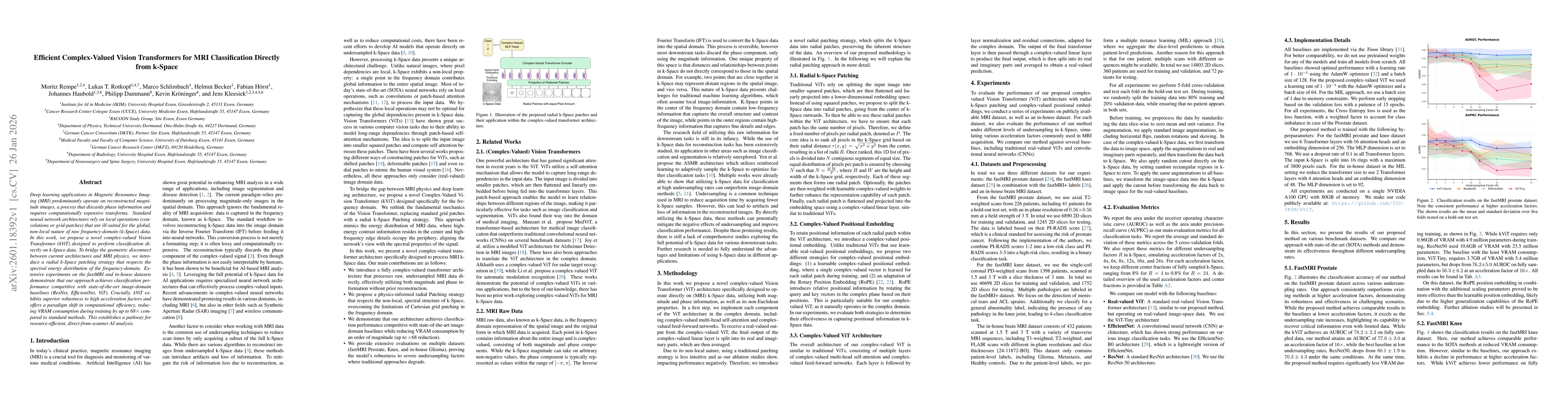 Thumbnail for Efficient Complex-Valued Vision Transformers for MRI Classification Directly from k-Space