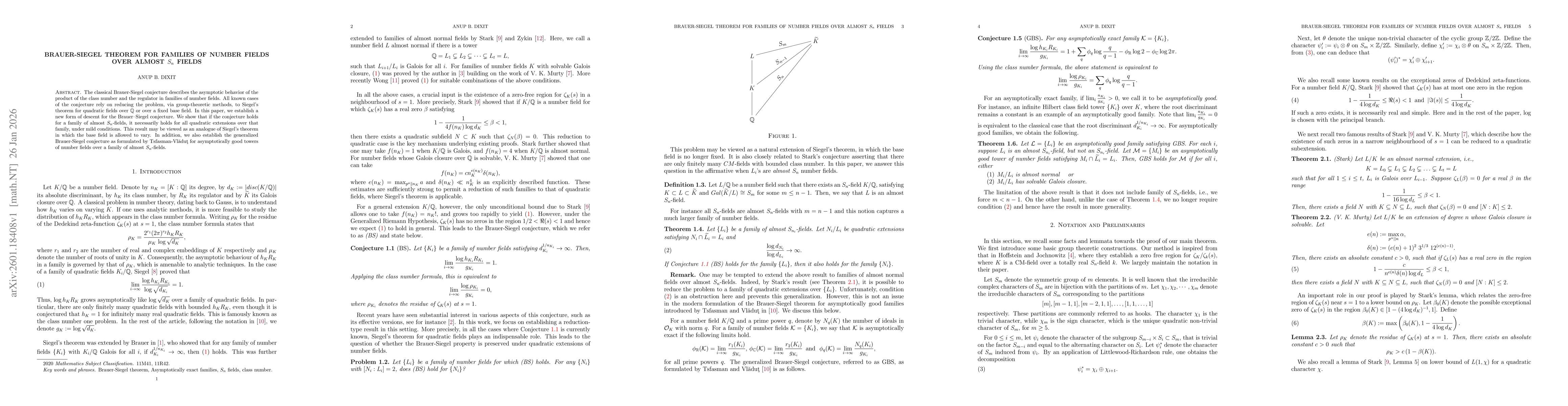 Thumbnail for Brauer-Siegel theorem for families of number fields over almost Sn fields