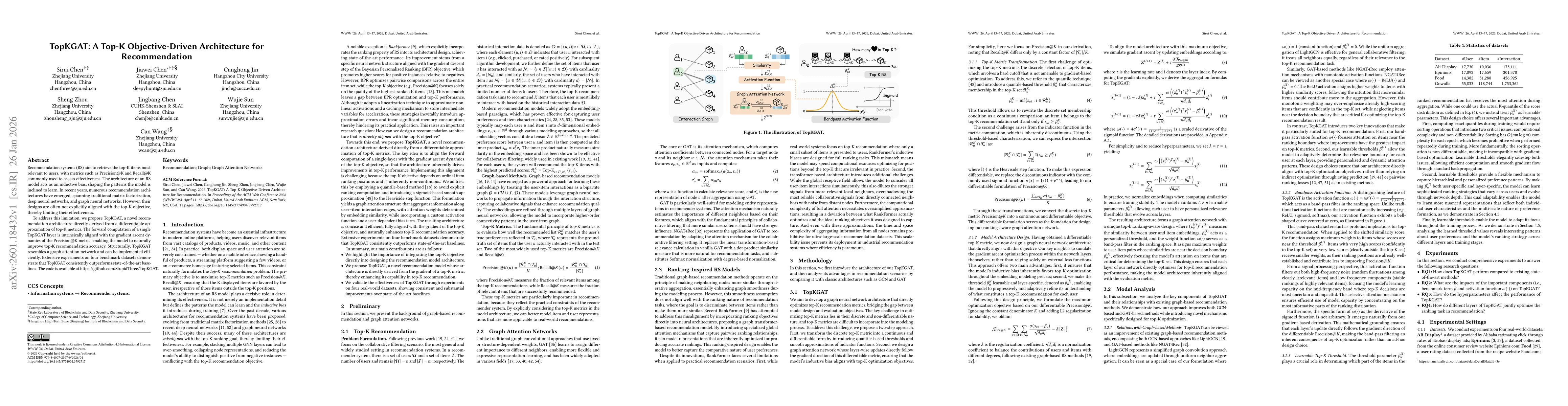 Thumbnail for TopKGAT: A Top-K Objective-Driven Architecture for Recommendation