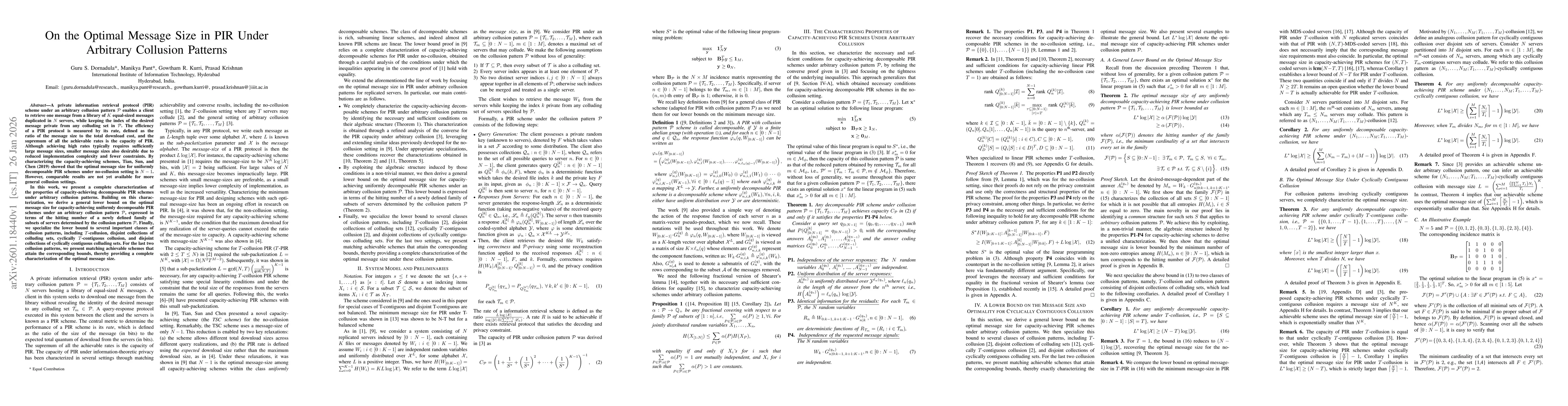 Thumbnail for On the Optimal Message Size in PIR Under Arbitrary Collusion Patterns