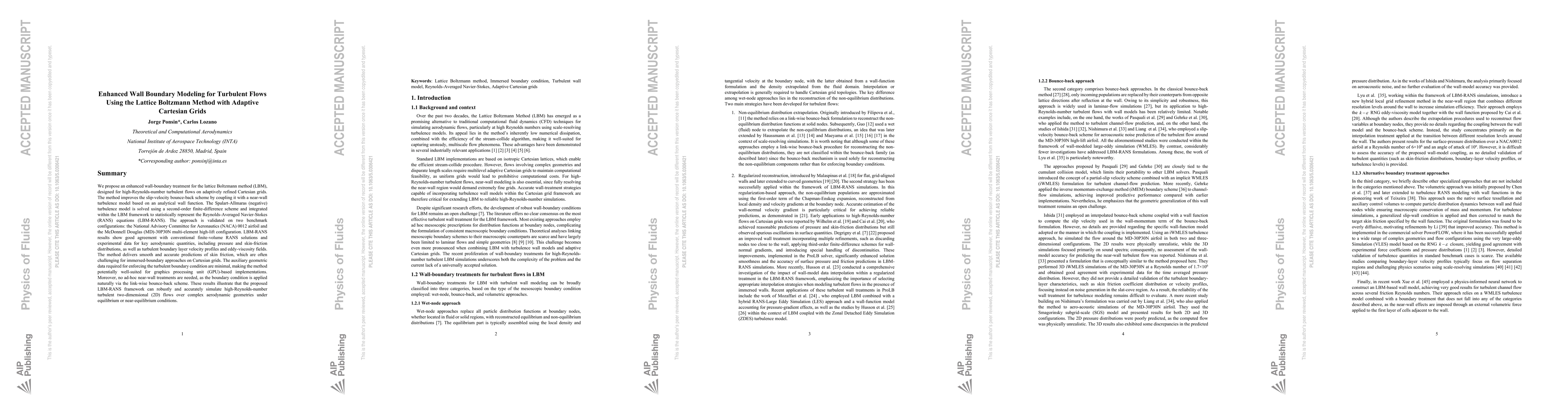 Thumbnail for Enhanced Wall Boundary Modeling for Turbulent Flows Using the Lattice Boltzmann Method with Adaptive Cartesian Grids