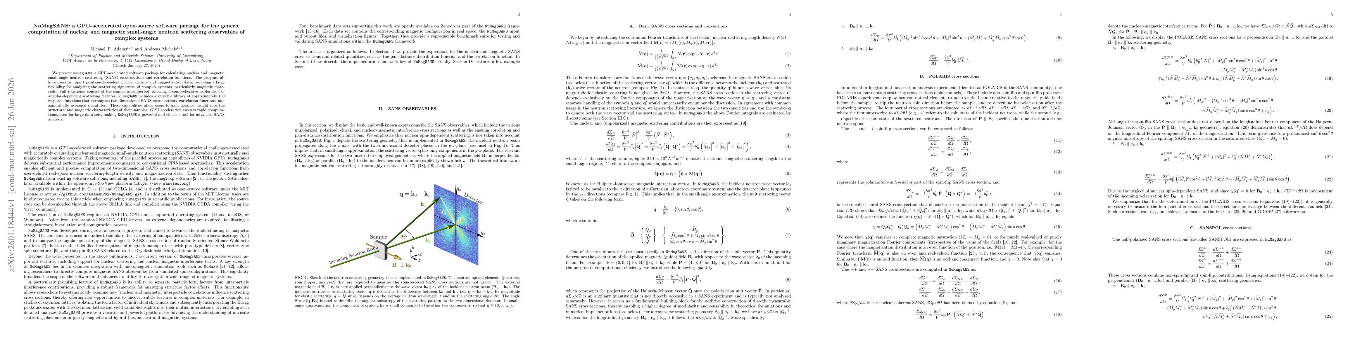 Thumbnail for NuMagSANS: a GPU-accelerated open-source software package for the generic computation of nuclear and magnetic small-angle neutron scattering observables of complex systems