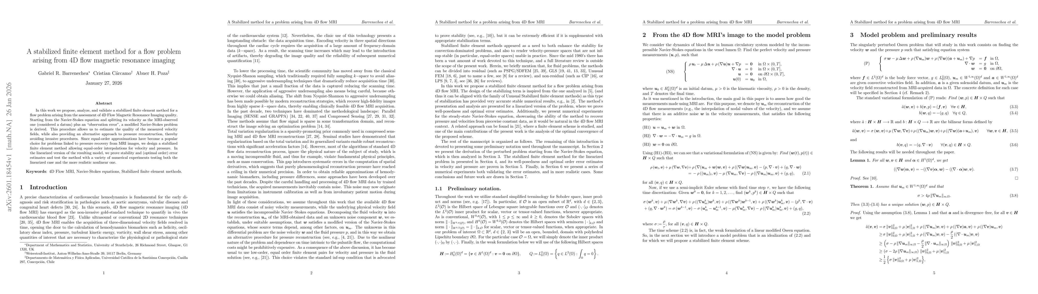 Thumbnail for A stabilized finite element method for a flow problem arising from 4D flow magnetic resonance imaging
