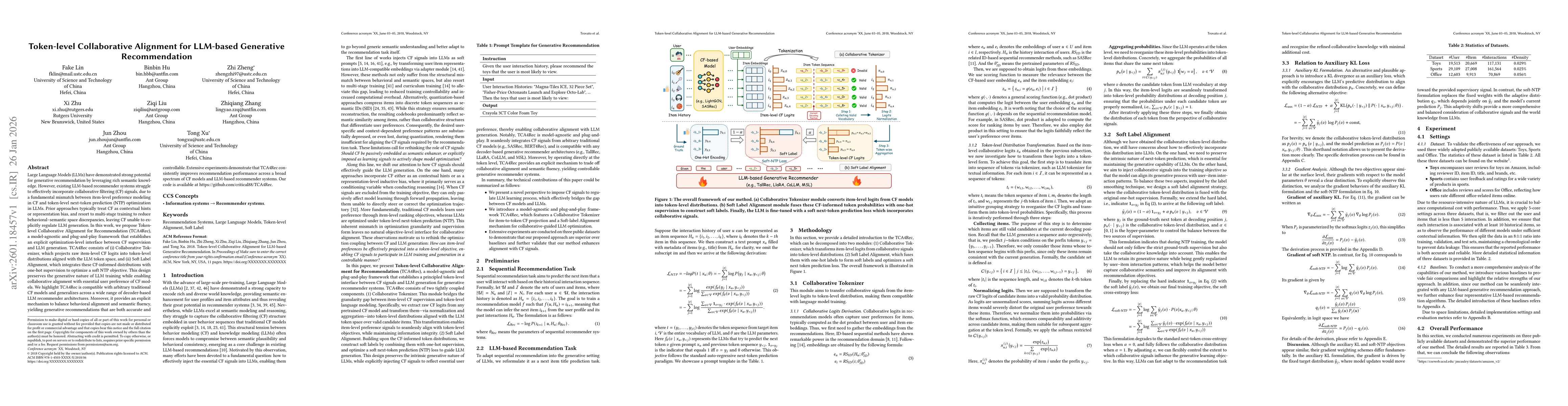 Thumbnail for Token-level Collaborative Alignment for LLM-based Generative Recommendation