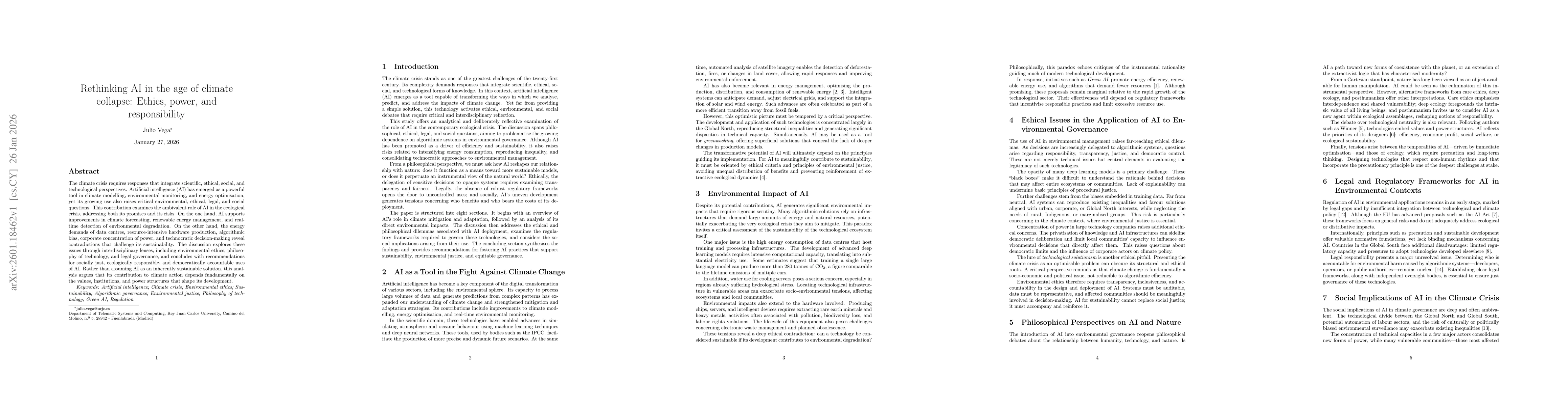 Thumbnail for Rethinking AI in the age of climate collapse: Ethics, power, and responsibility