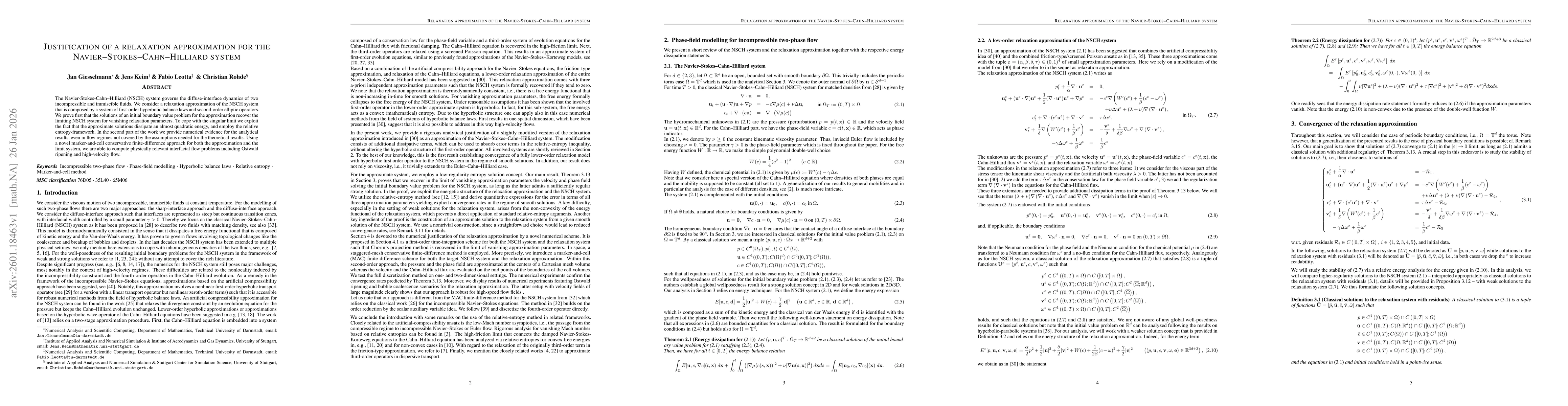 Thumbnail for Justification of a Relaxation Approximation for the Navier-Stokes-Cahn-Hilliard System