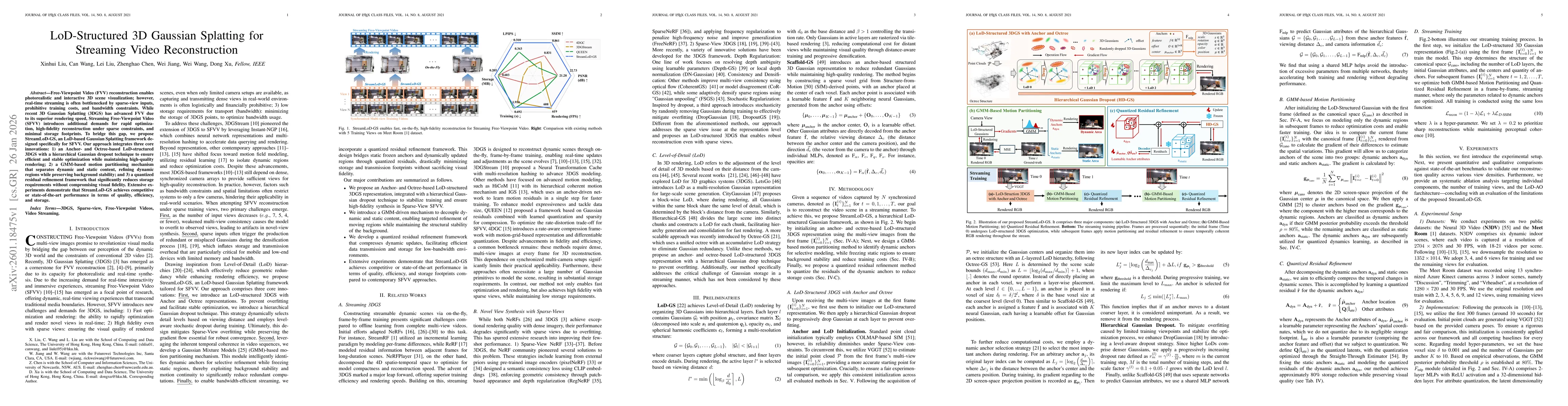 Thumbnail for LoD-Structured 3D Gaussian Splatting for Streaming Video Reconstruction