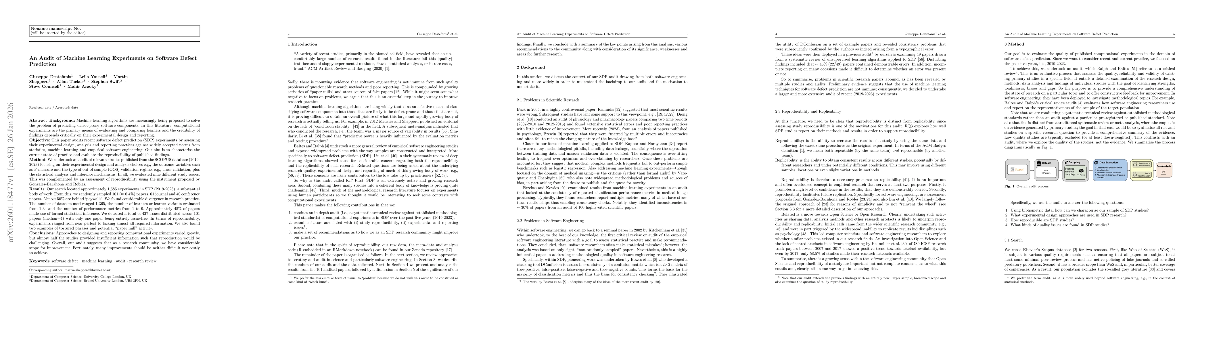 Thumbnail for An Audit of Machine Learning Experiments on Software Defect Prediction
