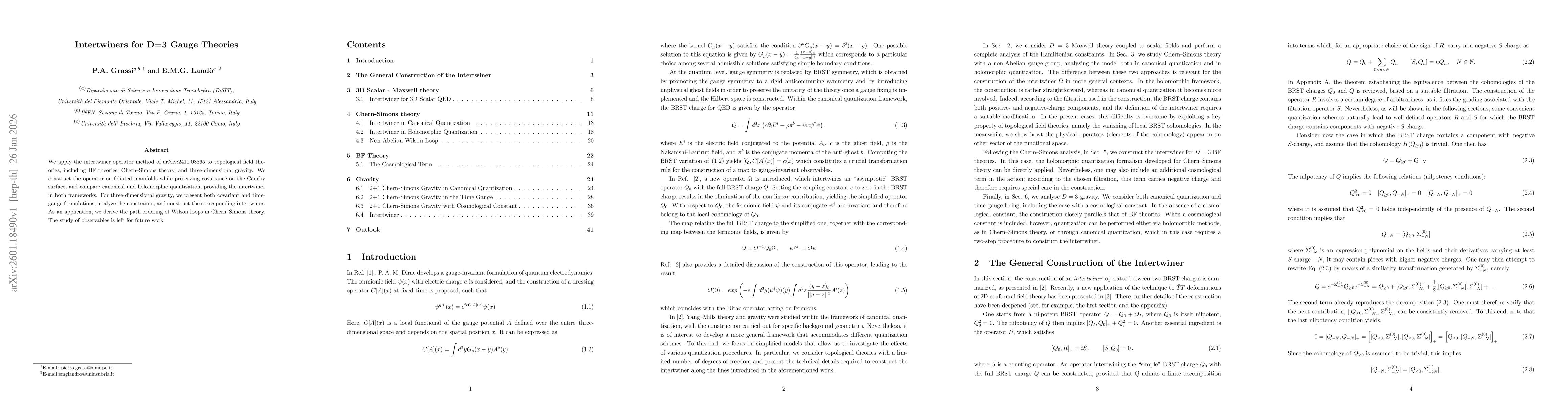 Thumbnail for Intertwiners for D=3 Gauge Theories