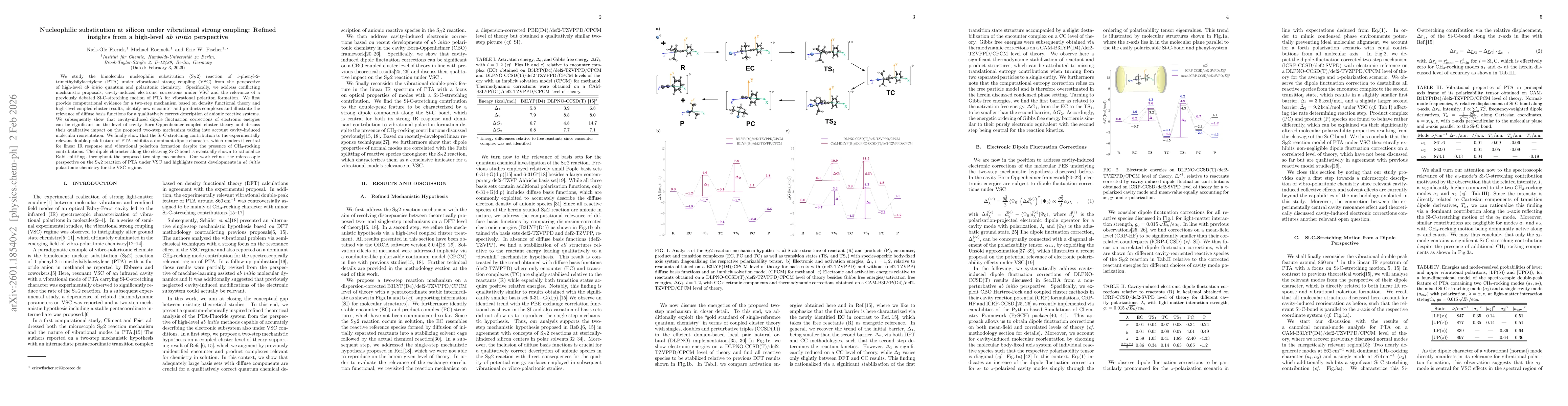 Thumbnail for Nucleophilic substitution at silicon under vibrational strong coupling: Refined insights from a high-level ab initio perspective
